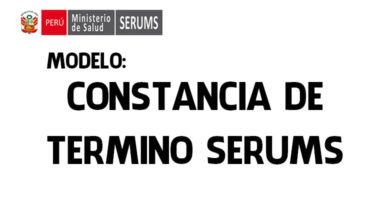 Modelo: Constancia de Termino de SERUMS